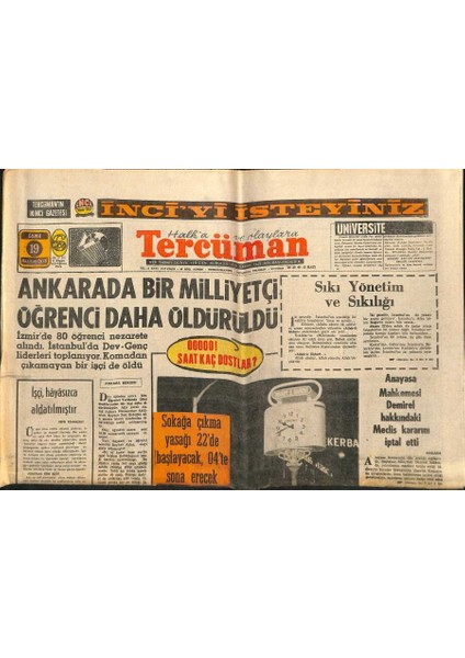 Tercüman Gazetesi 19 Haziran 1970 - Anayasa Mahkemesi Demirel Hakkındaki Meclis Kararını Iptal Etti - Beckenbauer Mucizesi Yetmedi GZ123477