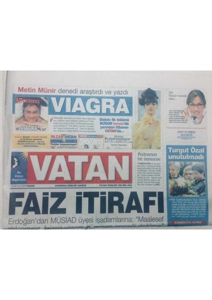 Vatan Gazetesi - 18 Nisan 2004 - Faiz Itirafı GZ46741