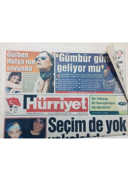 Hürriyet Gazetesi 22 Mayıs 2002 - Tayyip Erdoğan Gümbür Gümbür Geliyor Mu? GZ46910