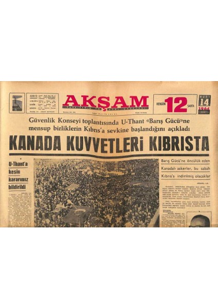 Akşam Gazetesi 14 Mart 1964 - Belgin Doruk Duvarların Ötesinde Oynamayı 60 Bin Liraya Kabul Etti GZ92437
