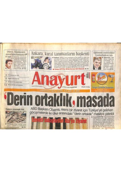 Anayurt Gazetesi 6 Nisan 2009 - Dünya , Rasmussen Pazarlığını Konuşuyor GZ113228