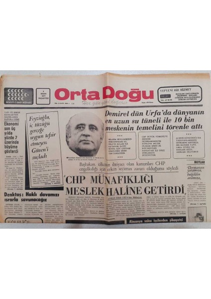 Ortadoğu Gazetesi - 4 Nisan 1977 - Chp Münafıklığı Meslek Haline Getirdi GZ111409