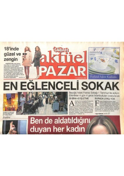 Sabah Gazetesi Pazar Eki 13 Haziran 2004 - Göğüslerde Bitkisel Krem Tedavileri GZ108476