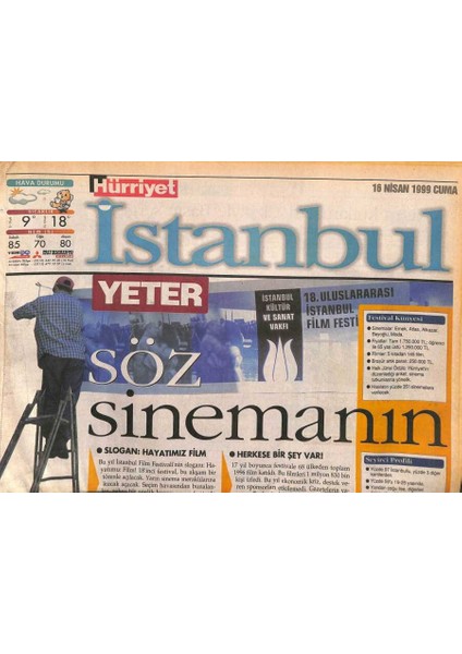 Hürriyet Gazetesi Istanbul Eki 16 Nisan 1999 - Bir Başkadır Ayten Alpman GZ109471