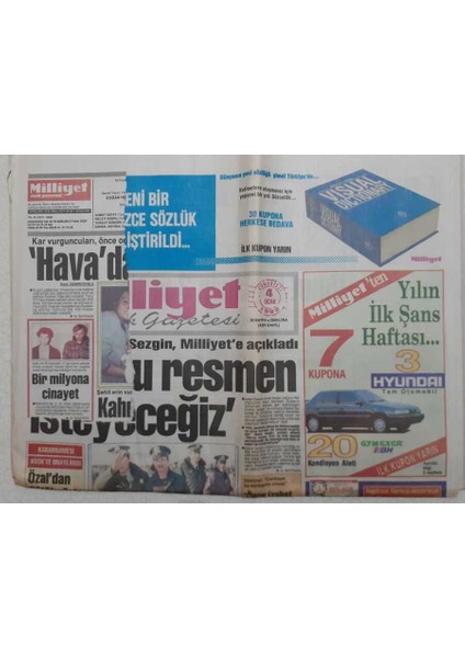 Milliyet Gazetesi - 4 Ocak 1992 - Evren Köşk Her Şeye Karışmamalı GZ112295