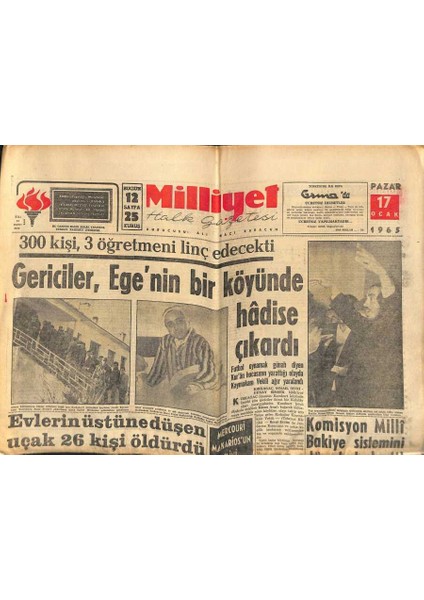 Milliyet Halk Gazetesi 17 Ocak 1965 - Jane Fonda Itiraf Ediyor - Ereğli Çelik Için Meclis Araştırması Açılması Istenecek GZ121405