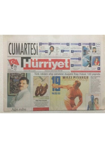 Hürriyet Gazetesi Cumartesi Eki 13 Şubat 1999 - Afişin Kralı GZ47035