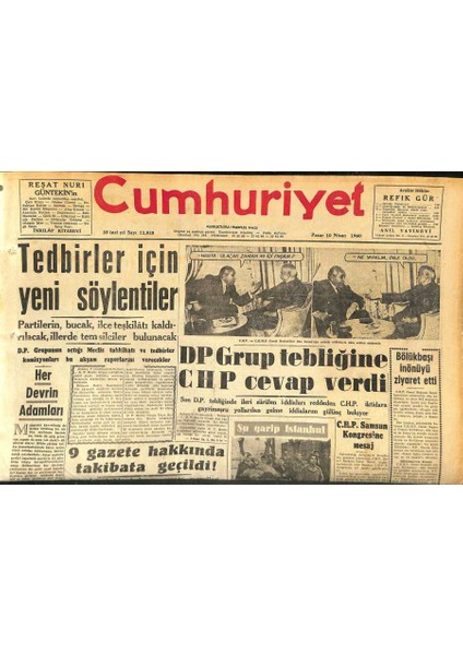 Cumhuriyet Gazetesi 10 Nisan 1960 - Dp Grup Tebliğine Chp Cevap Verdi - Güney Afrika Başbakanı Bir Suikastte Yaralandı GZ120010