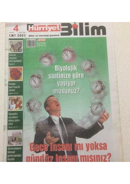 Hürriyet Gazetesi Bilim Eki 4 Haziran 2005 - Yeni Bir Maymun Türü Keşfedildi GZ47886