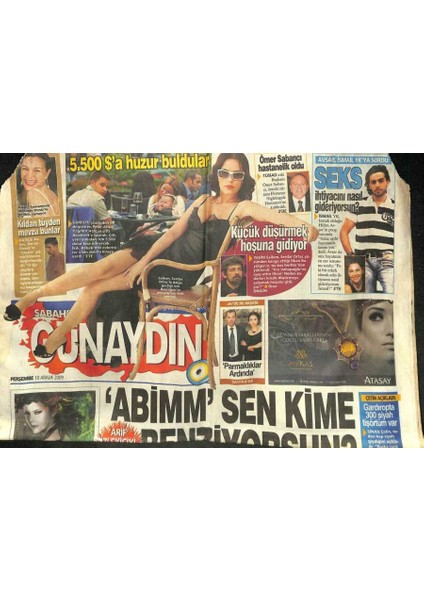 Sabah Gazetesi Günaydın Eki 10 Aralık 2009 - Nil Karaibrahimgil Cem Yılmaz Güldürür Ben Mutlu Ederim GZ100584