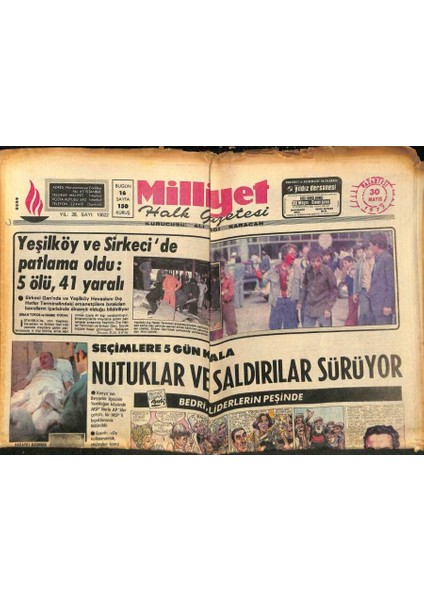 Milliyet Halk Gazetesi 30 Mayıs 1977 - Polis ve Jandarma Ayasofyada Namaz Kılınmasına Engel Oldu GZ92836