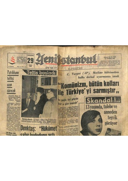 Yeni Istanbul Gazetesi 29 Nisan 1965 - G. Evliyaoğlu Ckmpye Geçeceğini Dün Ima Etti GZ102957