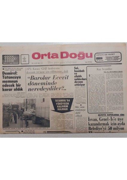 Ortadoğu Gazetesi - 20 Şubat 1977 - Demirel Tütüncüyü Memnun Edecek Bir Karar Aldık GZ111589