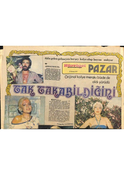 Hürriyet Gazetesi Pazar Eki 31 Temmuz 1977 - Nil Burakın Gözü Televizyonda GZ115449