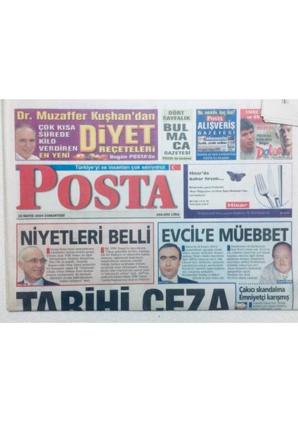 Posta Gazetesi 22 Mayıs 2004 - Tarihi Ceza, Çevreci Sosyetikler GZ42073