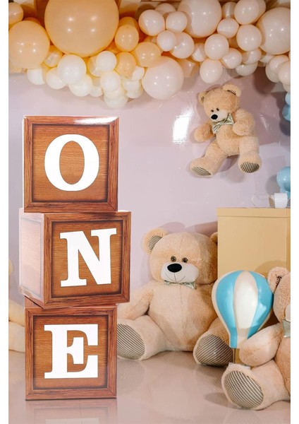 One Yazılı Ahşap Görünümlü Dekoratif Kutu Doğum Günü Konsepti fiyatları