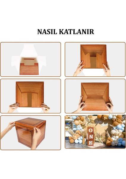 One Yazılı Ahşap Görünümlü Dekoratif Kutu Doğum Günü Konsepti indirimleri