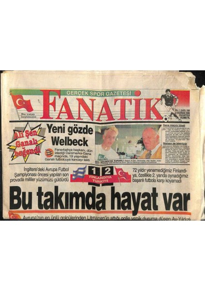 Fanatik Gazetesi 3 Haziran 1996 - Seles Final Yolunda - Fatih Terime Milli Mesaj - Özaktan , Güneş Garantisi GZ122972