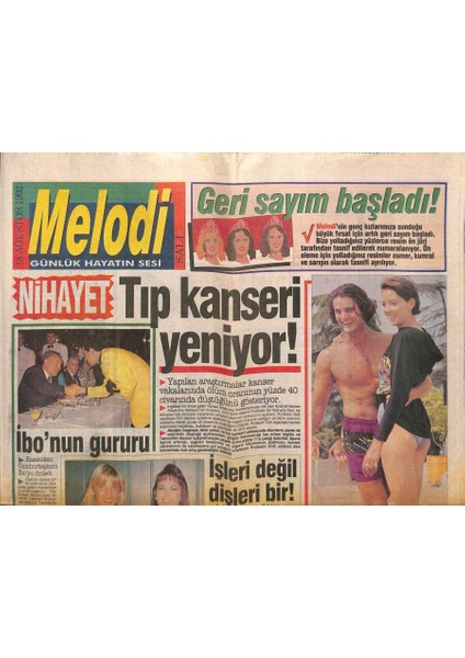Sabah Gazetesi Melodi Eki 18 Ağustos 1992 - Kazakistan Cumhurbaşkanı Ibrahim Tatlısesi Dinledi GZ93899