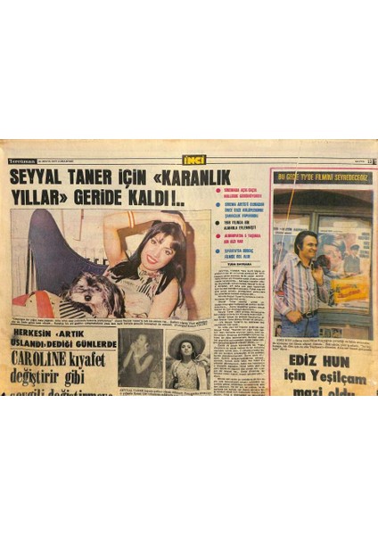 Tercüman Gazetesi Inci Eki 21 Mayıs 1977 - Ediz Hun Için Yeşilçam Mazi Oldu GZ115284