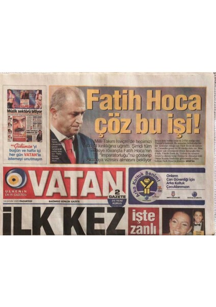 Vatan Gazetesi 14 Kasım 2005-VAN Rektörü Aşkının Yardımcısı Intihar Etti GZ45019 fiyatları