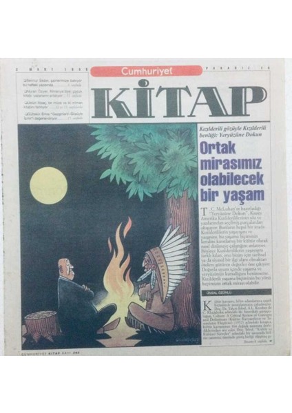 Cumhuriyet Gazetesi Kitap Eki - 2 Mart 1995 - Kızılderili Gözüyle Ortak Mirasımız Olabilecek Bir Yaşam GZ43491