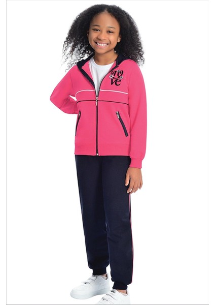 2000 Kız Çocuk Uzun Kollu Eşofman Takımı-Lacivert