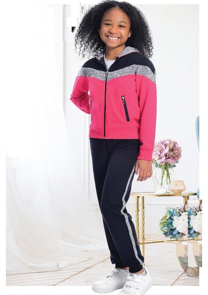 2001 Kız Çocuk Uzun Kollu Eşofman Takımı-Lacivert fiyatları