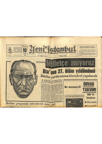 Yeni Istanbul Gazetesi 10 Kasım 1965 - Demirel , Tip ve Chp Iddialarını Çürüttü GZ102836