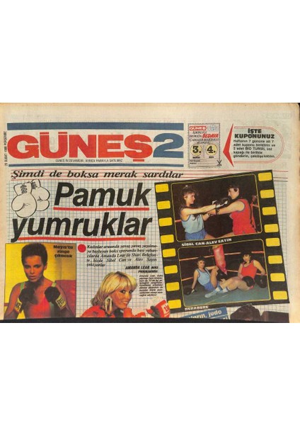 Güneş Gazetesi 2 Eki 20 Şubat 1986 - Amanda Lear, Shari Belafonte, Sibel Can, Alev Sayın, Harika Avcı Vahşi Güzel Renkli Roman GZ126507