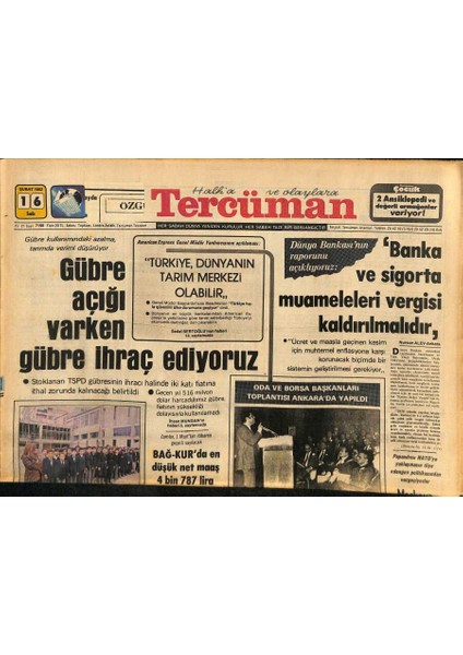 Tercüman Gazetesi 16 Şubat 1982 - Dallasın Uçarı Kızı Hayatını Bir Şarkıcıyla Birleştirdi - Gözler Yine Prenses Gracedeydi GZ126192