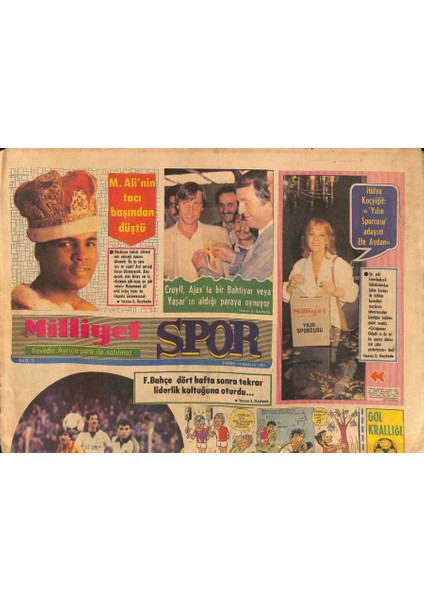 Milliyet Gazetesi Spor Eki 14 Aralık 1981 - M. Ali Clayin Tacı Başından Düştü - Hülya Koçyiğit Yılın Sporcusu Adayım Efe Aydan GZ96885