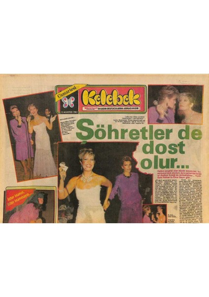 Hürriyet Gazetesi Kelebek Eki 13 Ağustos 1983 - Ferdi Özbeğen Assolistliğe Oynuyor - Milyonları , Rockyye Mutluluk Getirmedi GZ127376