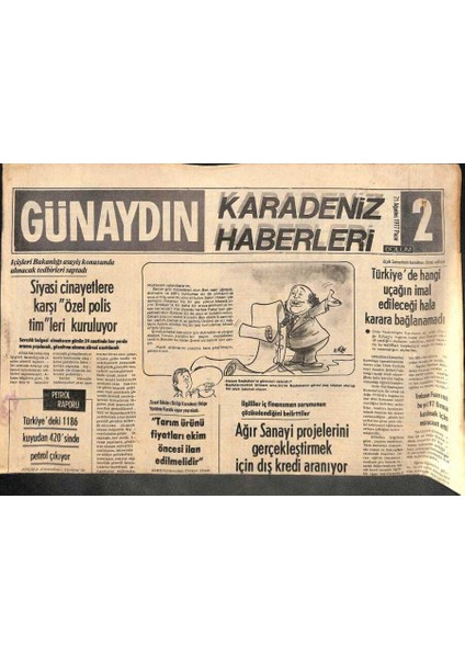 Günaydın Gazetesi Haber Eki 21 Ağustos 1977 - Ortak Pazar Süt ve Tereyağı Stoklarını Eritebilmek Için Ineklerini Satacak GZ96200