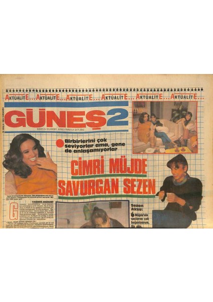 Güneş Gazetesi 2 Eki 28 Aralık 1983 - Müjde Ar , Sezen Aksuyu Hesap Bilmemekle Suçlarken , Sezen De Arkadaşı Için Şunları Söylüyor GZ126234