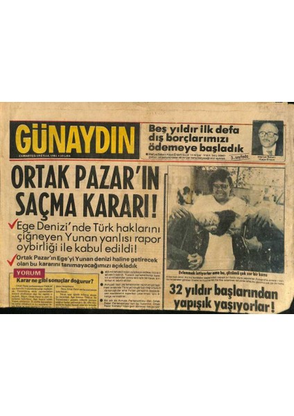 Günaydın Gazetesi 19 Eylül 1981 - Sovyetler Polonyaya Ültimatom Verdi ! GZ114714