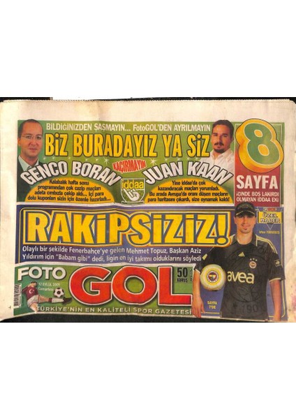 Foto Gol Gazetesi 12 Eylül 2009 - Yabancı Hocalardan Trabzona Fayda Yok GZ116885