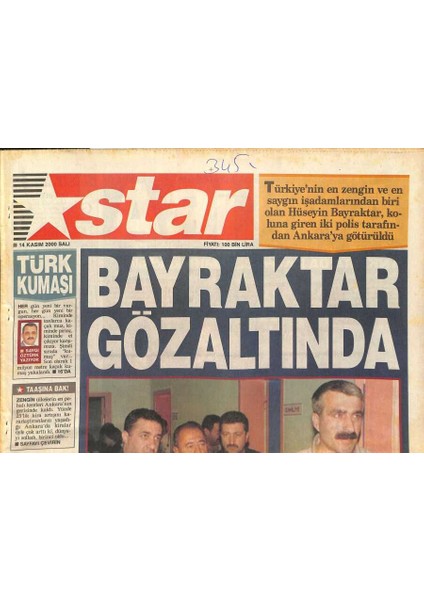 Star Gazetesi 14 Kasım 2000 - Galatasaraydan Büyük Bomba - Kartalın Hagisi Nouma ! GZ127915