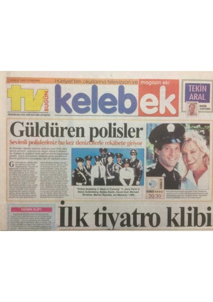 Hürriyet Gazetesi Kelebek Eki 7 Aralık 1995 - Güldüren Polisler GZ35588