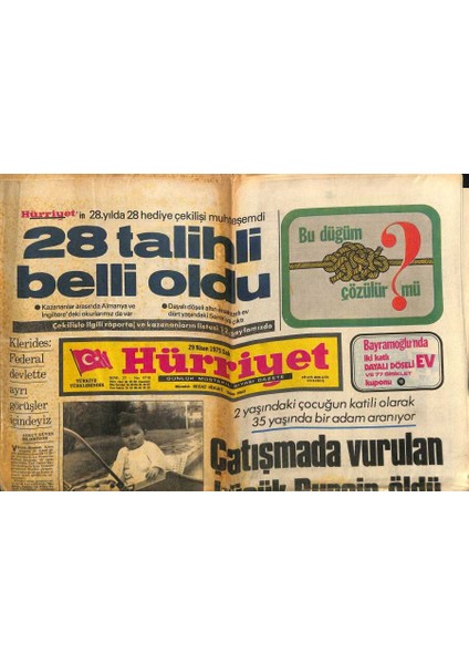 Hürriyet Gazetesi 29 Nisan 1975 - Agasi Şen Thy Yönetim Kurulu Başkanlığından Düşürüldü GZ117925