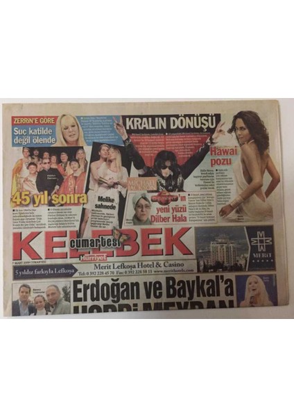 Hürriyet Gazetesi Kelebek Eki 7 Mart 2009 - Şahan Gökbakar Erdoğan ve Baykala Hodri Meydan GZ25155