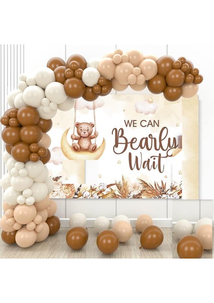 Retro Büyük Balon Zincir Seti Kahverengi, Ten ve Kum Bej Balon Set