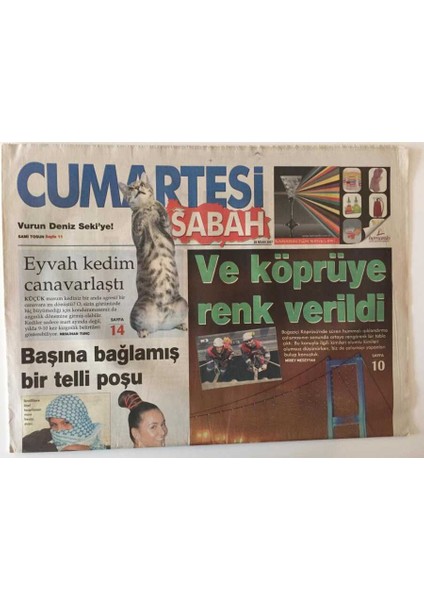 Sabah Gazetesi Cumartesi Eki 28 Nisan 2007 - Boğaz Içi Köprüsüne Renk Verildi , Istanbul Müzik Festivali 35 Yaşında GZ20813