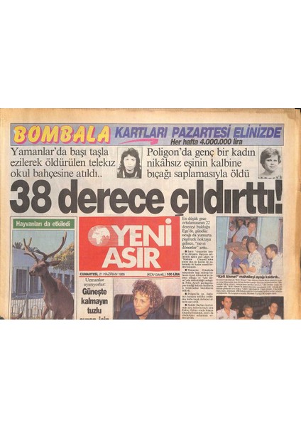 Yeni Asır Gazetesi 21 Haziran 1986 - Italyanlar Linçten Kurtuldu - Dünya Erken Final Heyecanına Girdi GZ131684