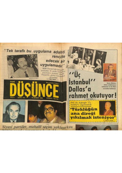 Yeni Düşünce Gazetesi 13 Mart 1987 - Mçpde Nöbet Değişimi !.. - Suriyenin Gözü Türkiyenin Toprak Bütünlüğünde GZ122822