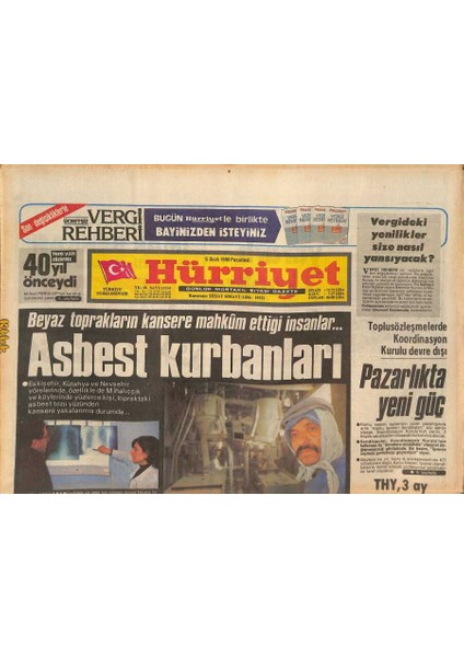 Hürriyet Gazetesi 6 Ocak 1986 - Reagan Hedef Küçültüyor - Thy , 3 Ay Içinde Satılıyor GZ126792