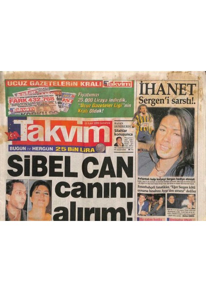 Takvim Gazetesi 25 Eylül 1999 - Ebru Gündeş,istanbul Gecelerinde Artık Kız Arkadaşlarıyla Birlikte Gözüküyor GZ106640