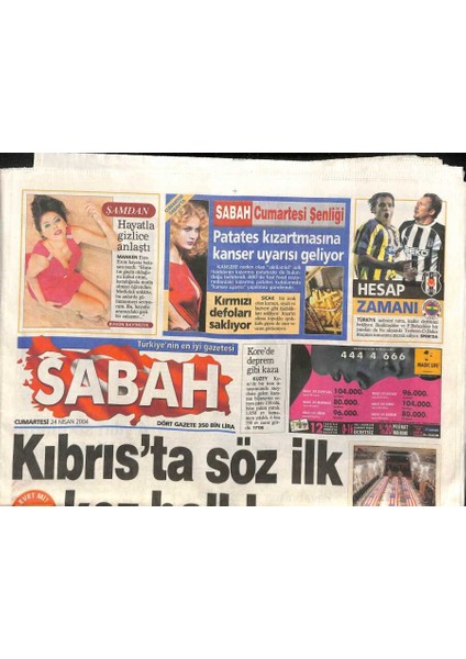 Sabah Gazetesi 24 Nisan 2004 - Mahsun Kırmızıgül,geçmişi Silmek Istercesine Büyük Bir Değişim Içine Girdi GZ106638