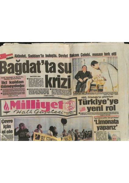 Milliyet Halk Gazetesi 7 Mayıs 1990 - Pepsi-Colanın Sahibi Zam Geri Alınmaz - Bağdatta Su Krizi GZ122884