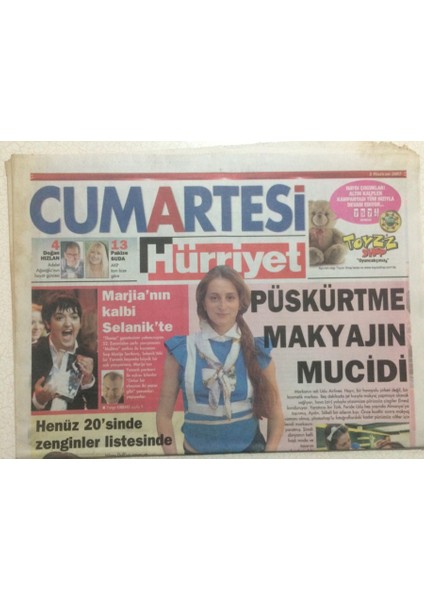 Hürriyet Gazetesi Cumartesi Eki 2 Haziran 2007 - Püskürtme Makyajın Mucidi GZ23904